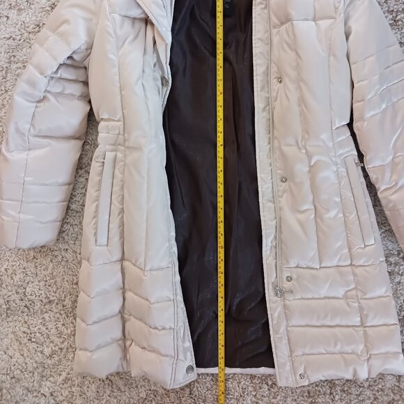 Utex Women's Winter Down Filled Coat Long Quilted Sm Removable Hood Zip Pockets - Picture 11 of 12